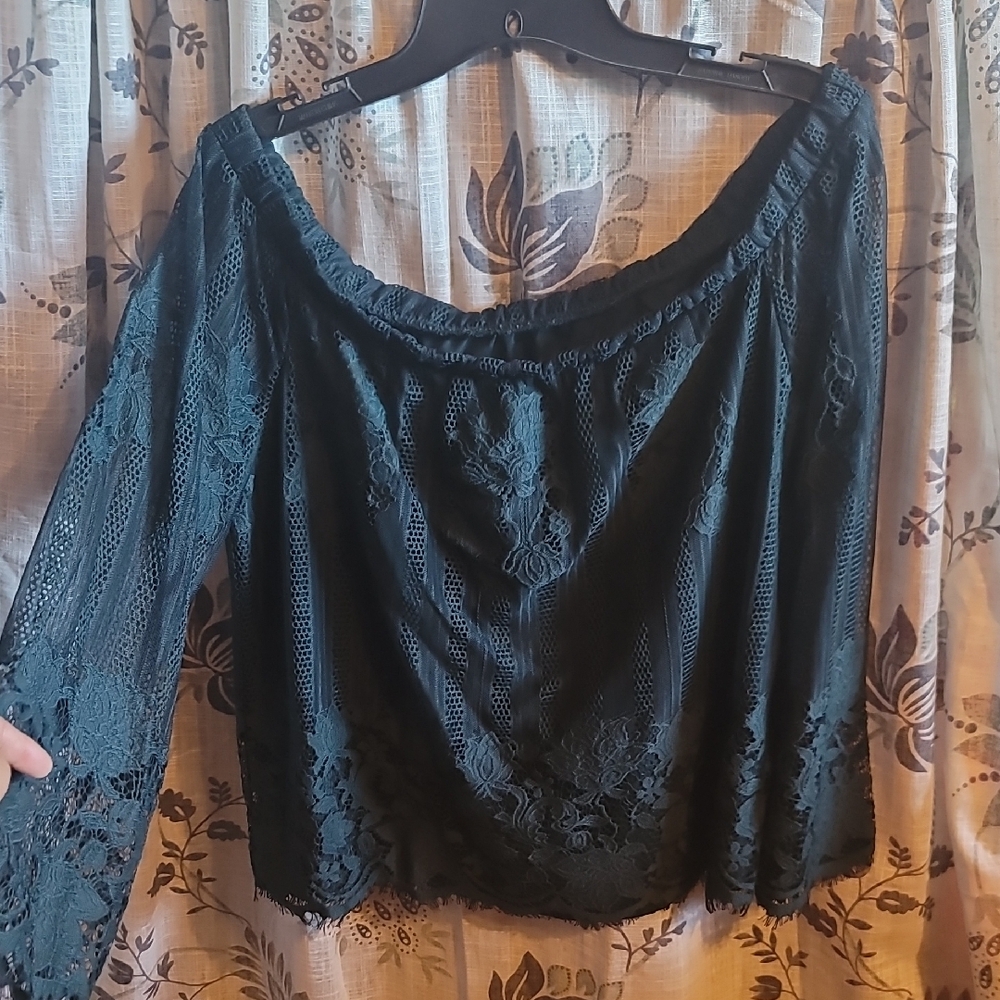 Hunter Green Ruffled Relaxed Blouse